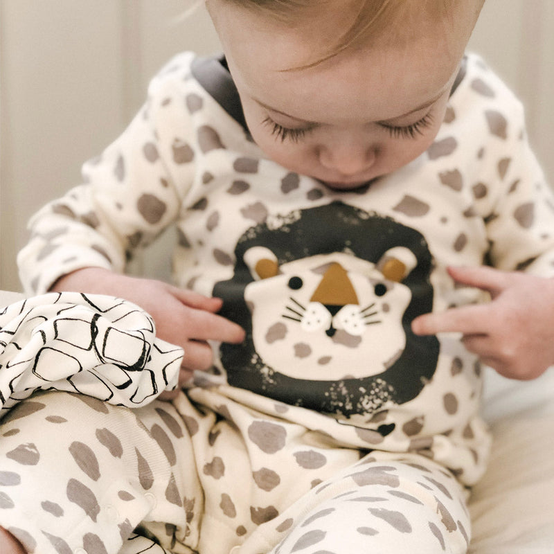 Leopard Face Organic Cotton Baby Romper