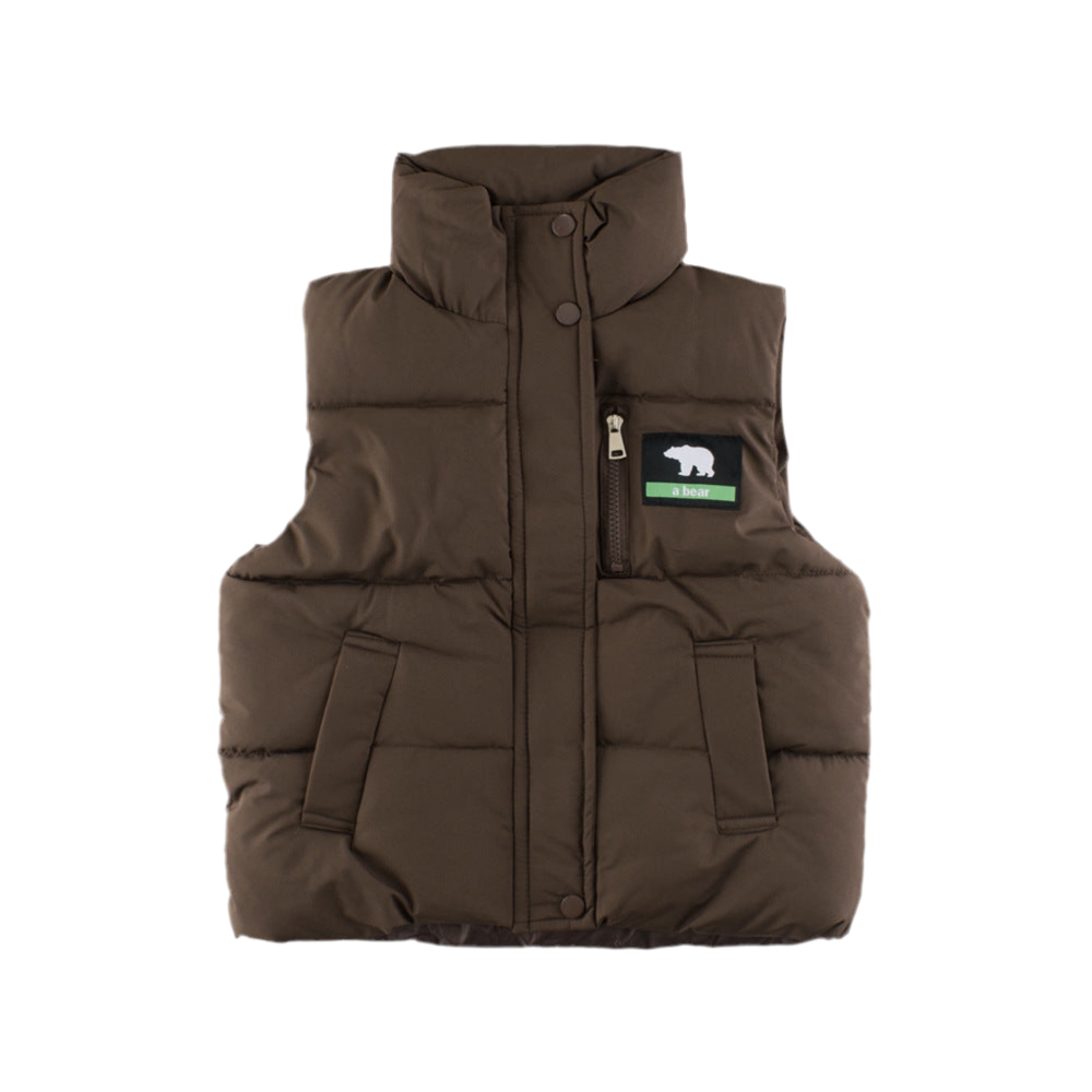 Bear Design Outerwear: Sleeveless Single Breasted Coat