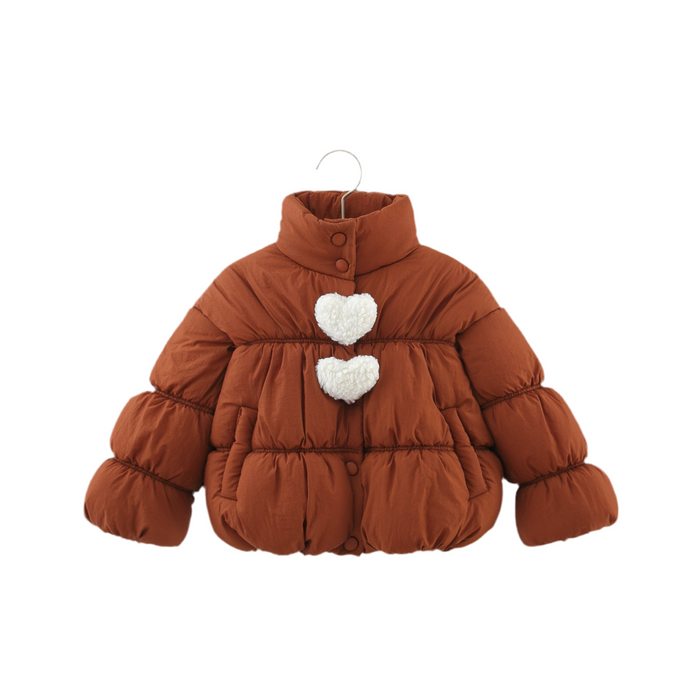 Arrival Heart Pattern Single Breasted Thick Coat