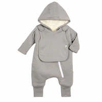 Smart Cuddly Jumpsuit + Bib - Gray