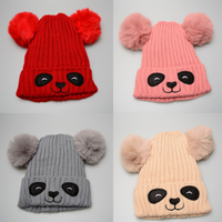 Cute Panda Pattern Knit Winter Beanie