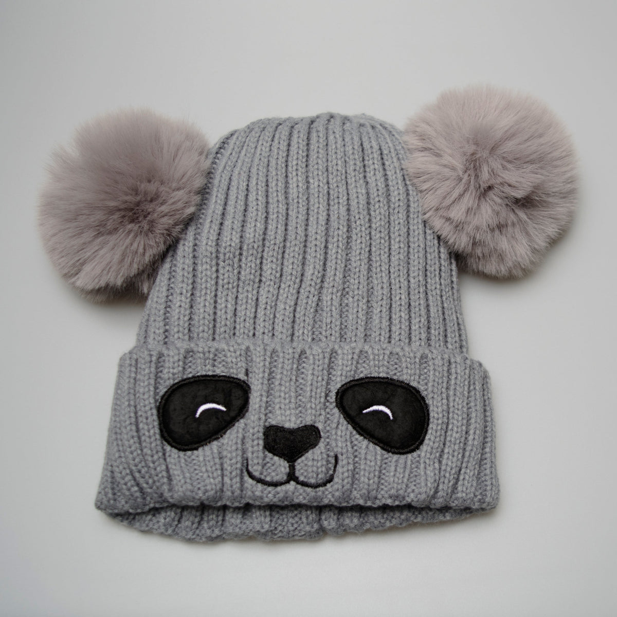 Cute Panda Pattern Knit Winter Beanie