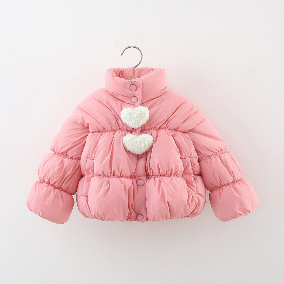 Arrival Heart Pattern Single Breasted Thick Coat