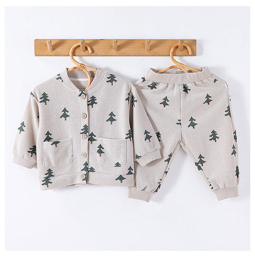 Arrival Spring Long Sleeves Simple Print Top and Pants