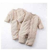 Baby’s Padded Oatmeal-colored Long Rompers