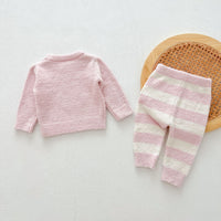 Cute and Versatile Two-Piece Set: Round Neck Fleece Top and Pants