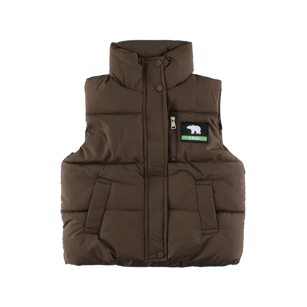 Bear Design Outerwear: Sleeveless Single Breasted Coat