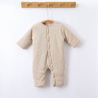 Baby’s Padded Oatmeal-colored Long Rompers