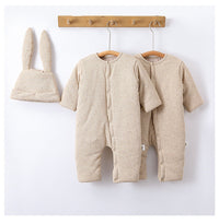 Baby’s Padded Oatmeal-colored Long Rompers