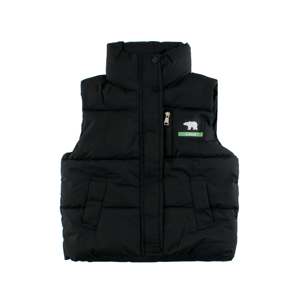 Bear Design Outerwear: Sleeveless Single Breasted Coat